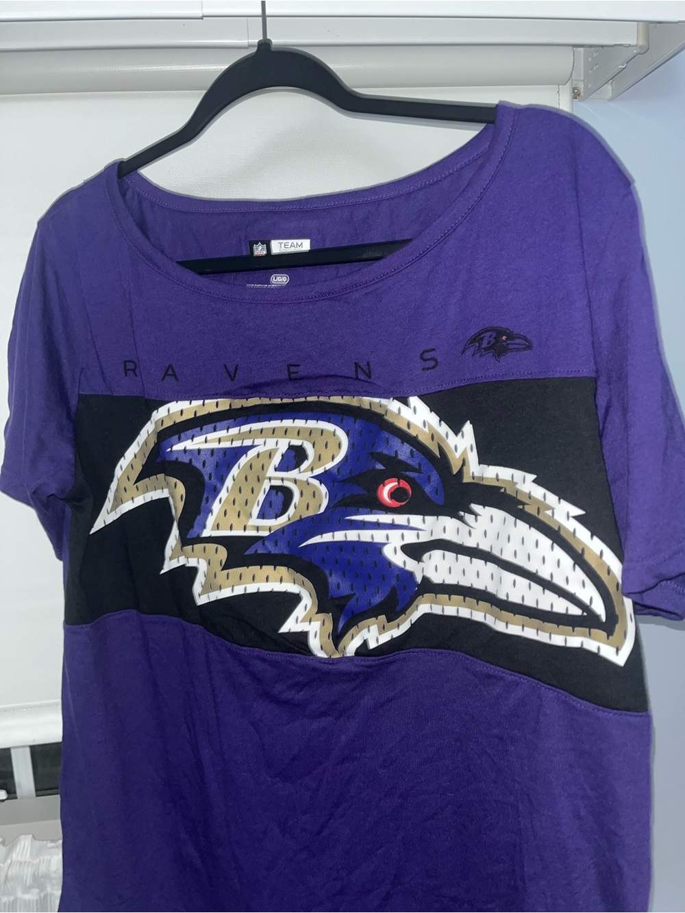 NWOT Baltimore Ravens Purple Team Logo Women's Tee